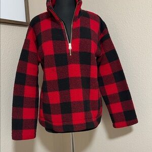Old Navy Red and Black Plaid Pullover